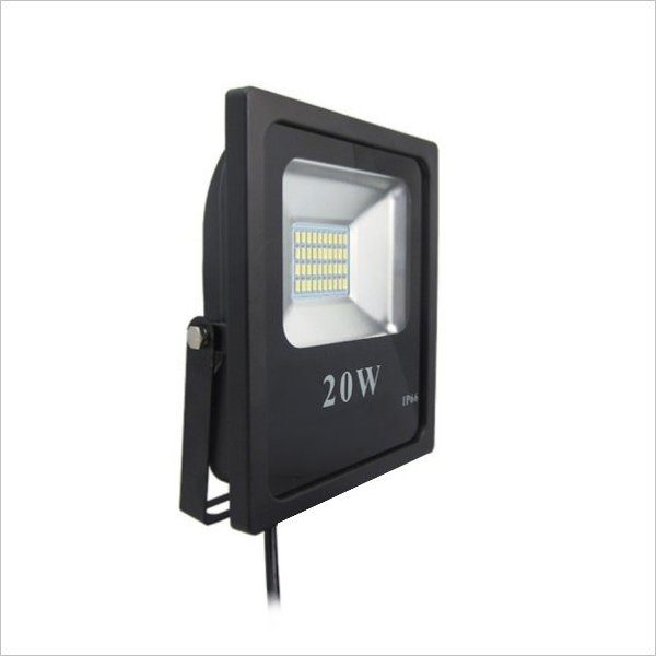 Projecteur extérieur noir à détection LED intégrée, conso. de 20W
